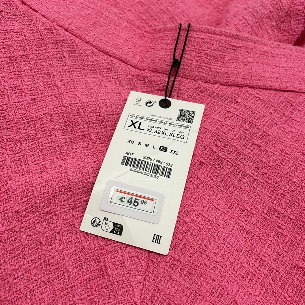 NEW| ZARA Textured A Line Barbie Pink Skirt - Picture 8 of 8